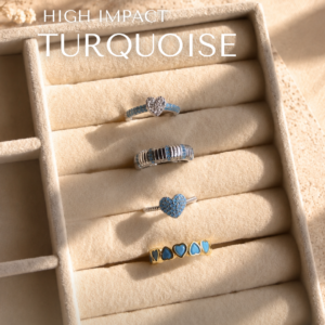Turquoise silver band ring